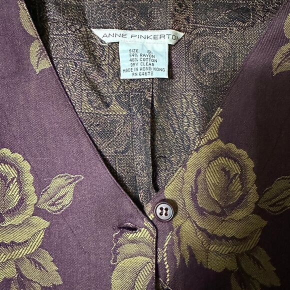 Vintage Anne Pinkerton Floral Tapestry Vest - Size S - NWT - Picture 3 of 5
